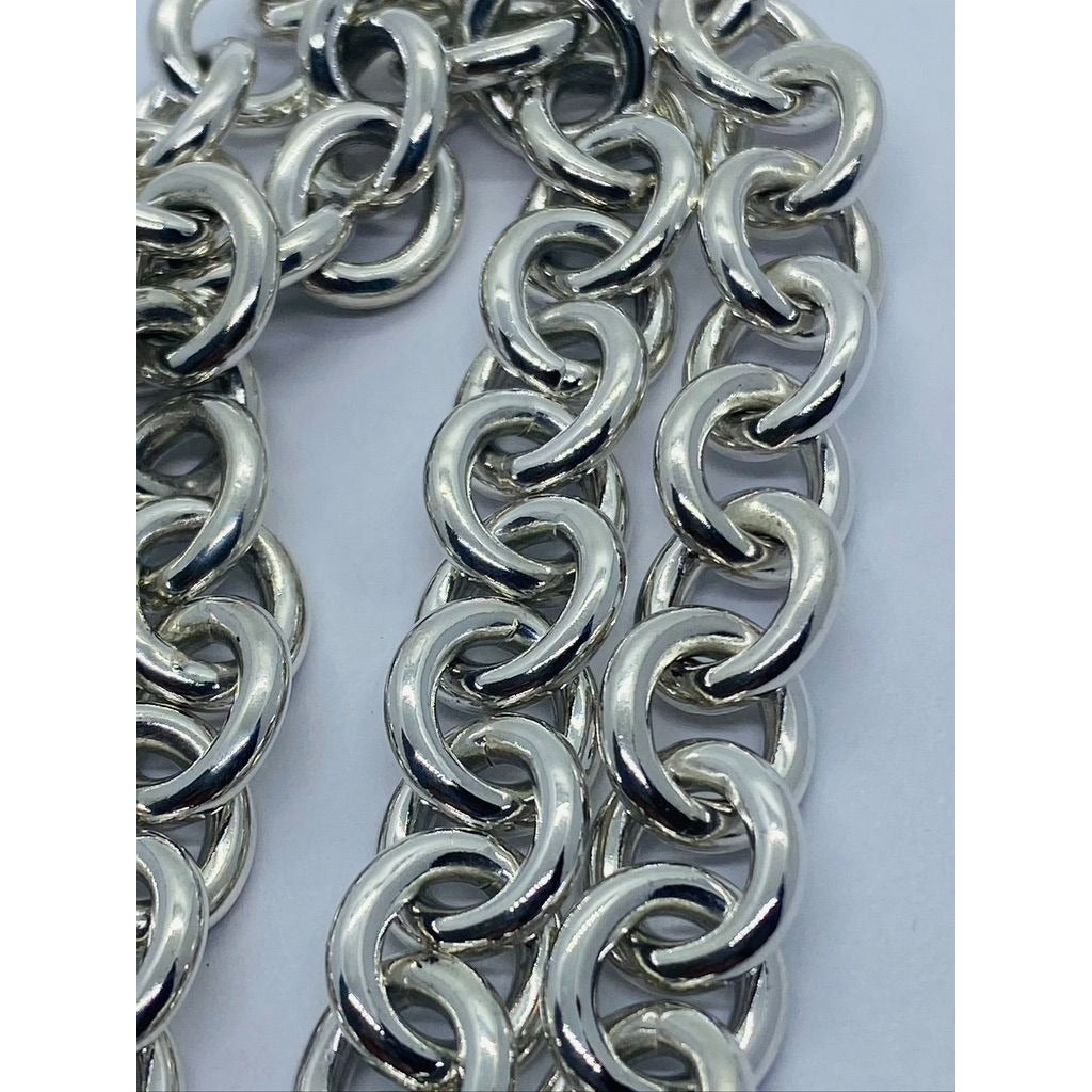Tiffany & Co Sterling Silver Engravable Blank Heart Tag Necklace 16"