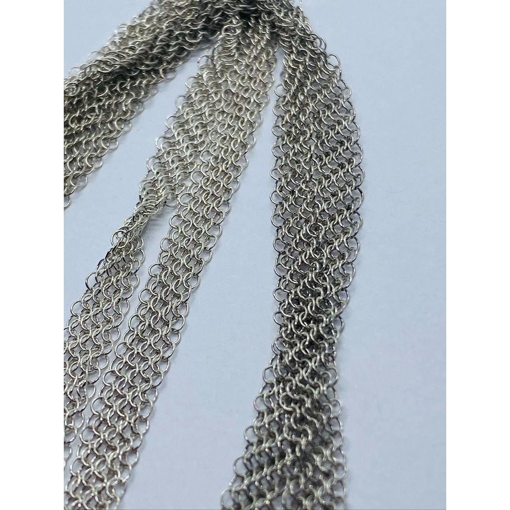 Tiffany & Co Peretti Somerset Mesh Necklace Sterling Silver 31” Pouch Box