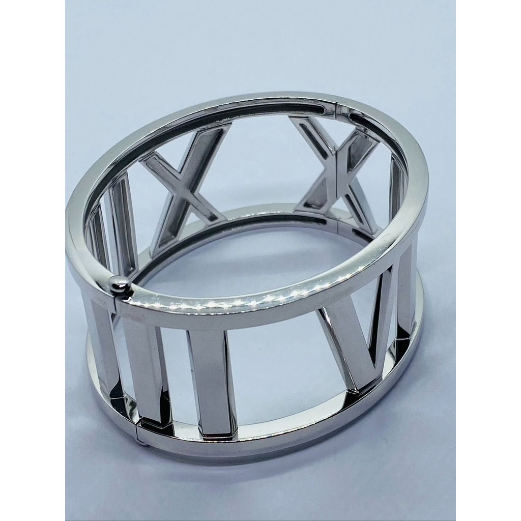 TIFFANY & CO Atlas 18K White Gold Wide Bangle Bracelet 79.4 grams 6.5" 30 mm