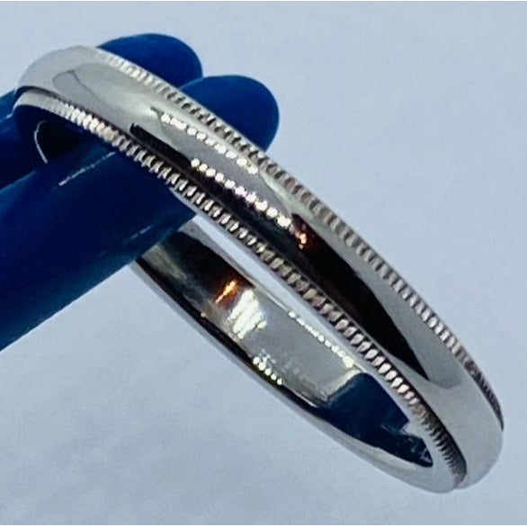 Tiffany & Co Platinum 950 3mm Double milgrain band ring 6.4 grams - Size 9