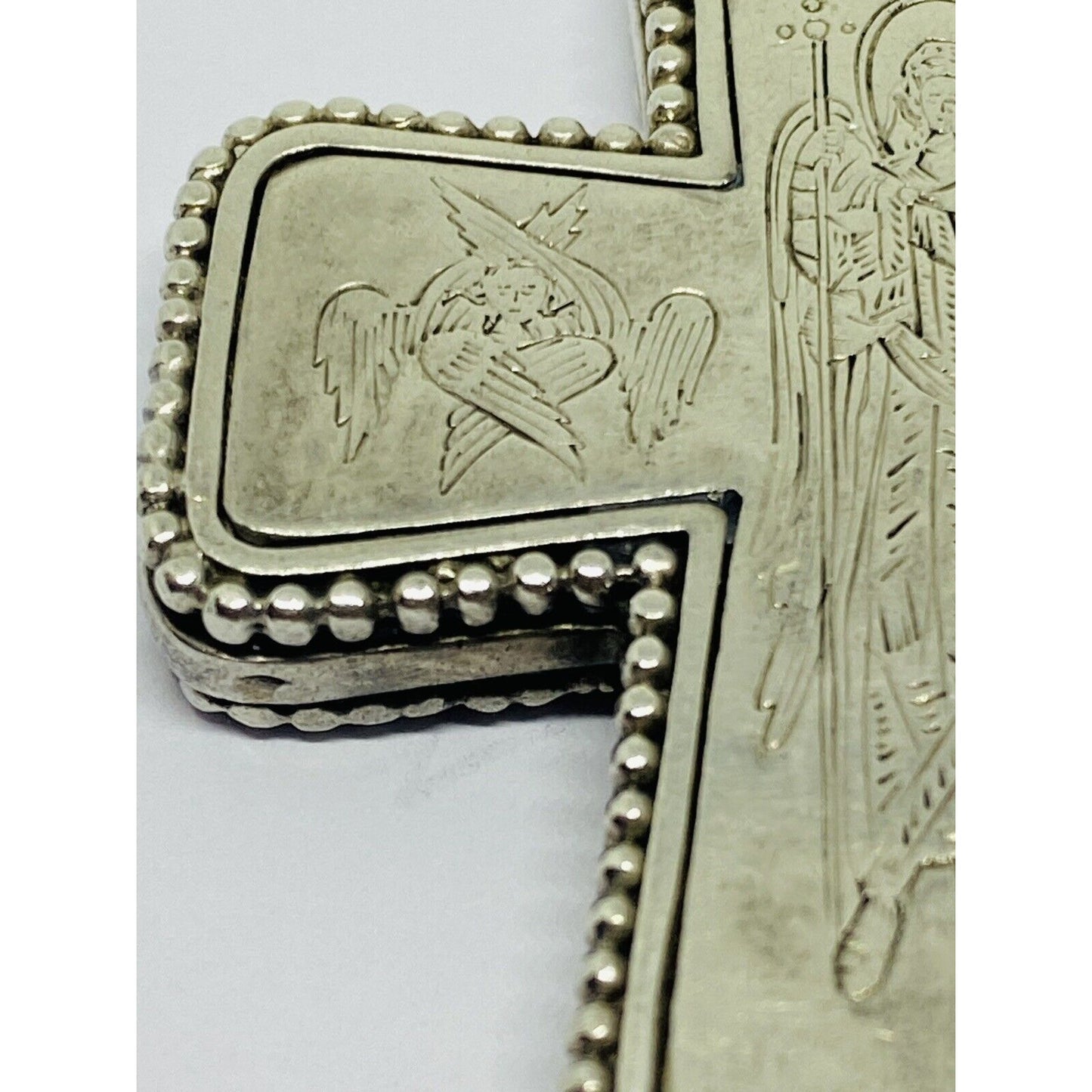 Konstantino 925 Silver Cross Pendant with Yellow Gold Accents 76x51mm HUGE HEAVY