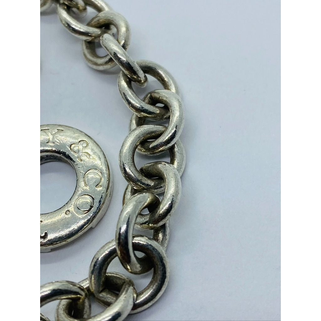 Tiffany & Co Sterling Silver Toggle Heart Tag Blank Heart Necklace 15.75"