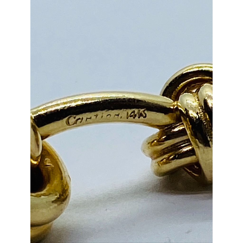 Vintage Cartier Men's 14K Yellow Gold Diamond Rope Cufflinks .22TCW