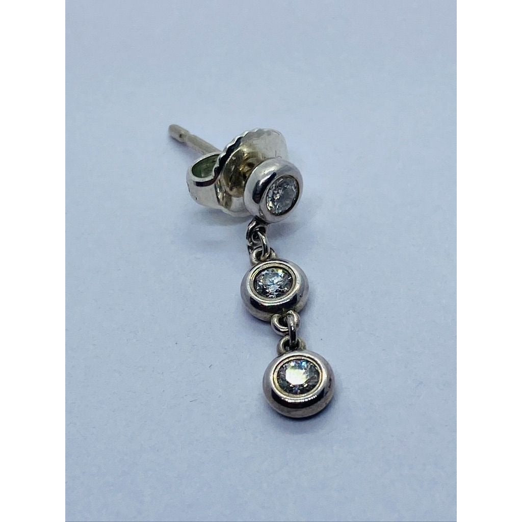 Authentic Diamonds by the Yard Drop Earrings Sterling Silver 925 .30