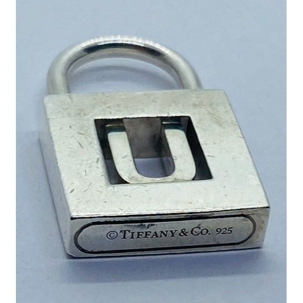 Tiffany & Co Letter U Initial Padlock Charm Pendant Opens Closes