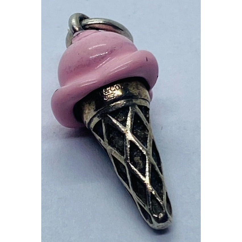 Tiffany & Co. Pink Enamel Ice Cream Cone Charm Pendant