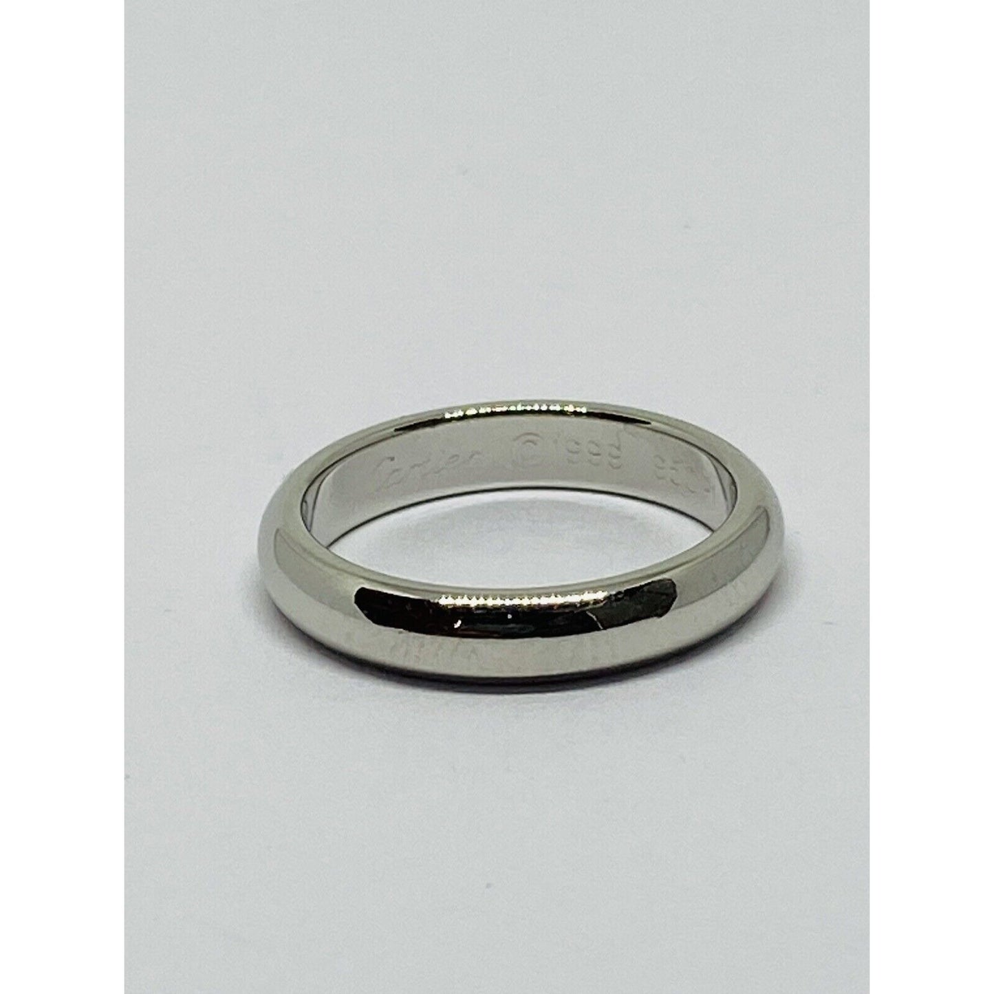 Cartier Platinum 3mm Wide Dome Wedding Band Ring Size 48 US 4.5 MINT
