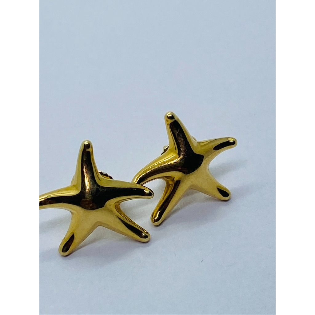 Tiffany & Co 18K Yellow Gold Starfish Star Fish 16mm Widest Point