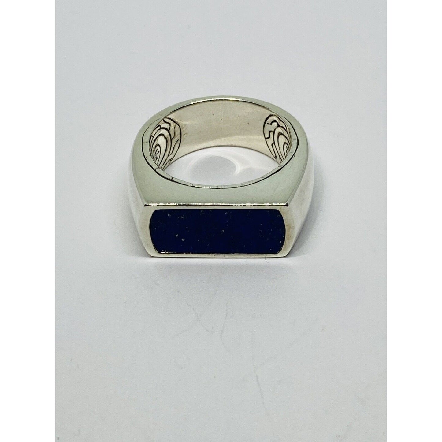 JOHN HARDY Classic Silver LAPIS LASULI Signet Ring Size 9