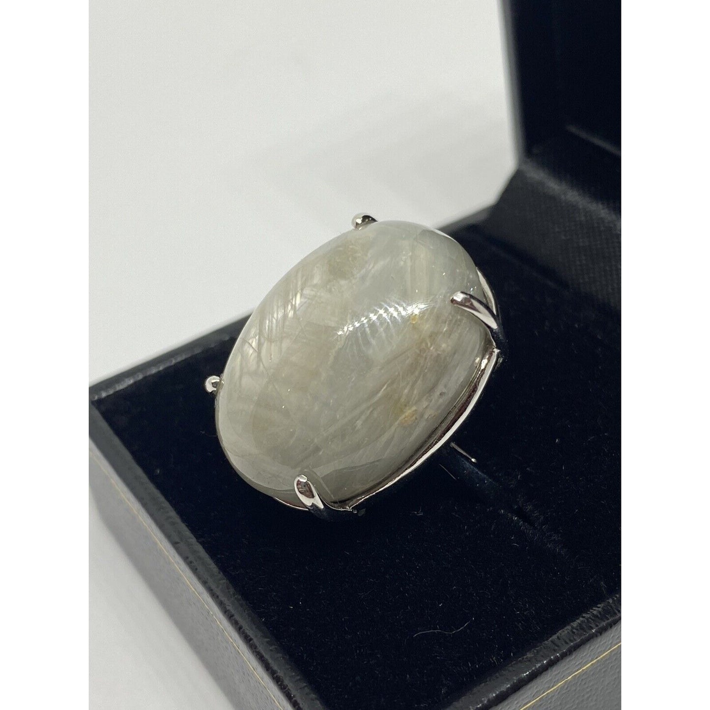 Huge 52.40ct Gray Star Sapphire 14K Gold Oval Cocktail Ring 16.85x22.84mm Stone