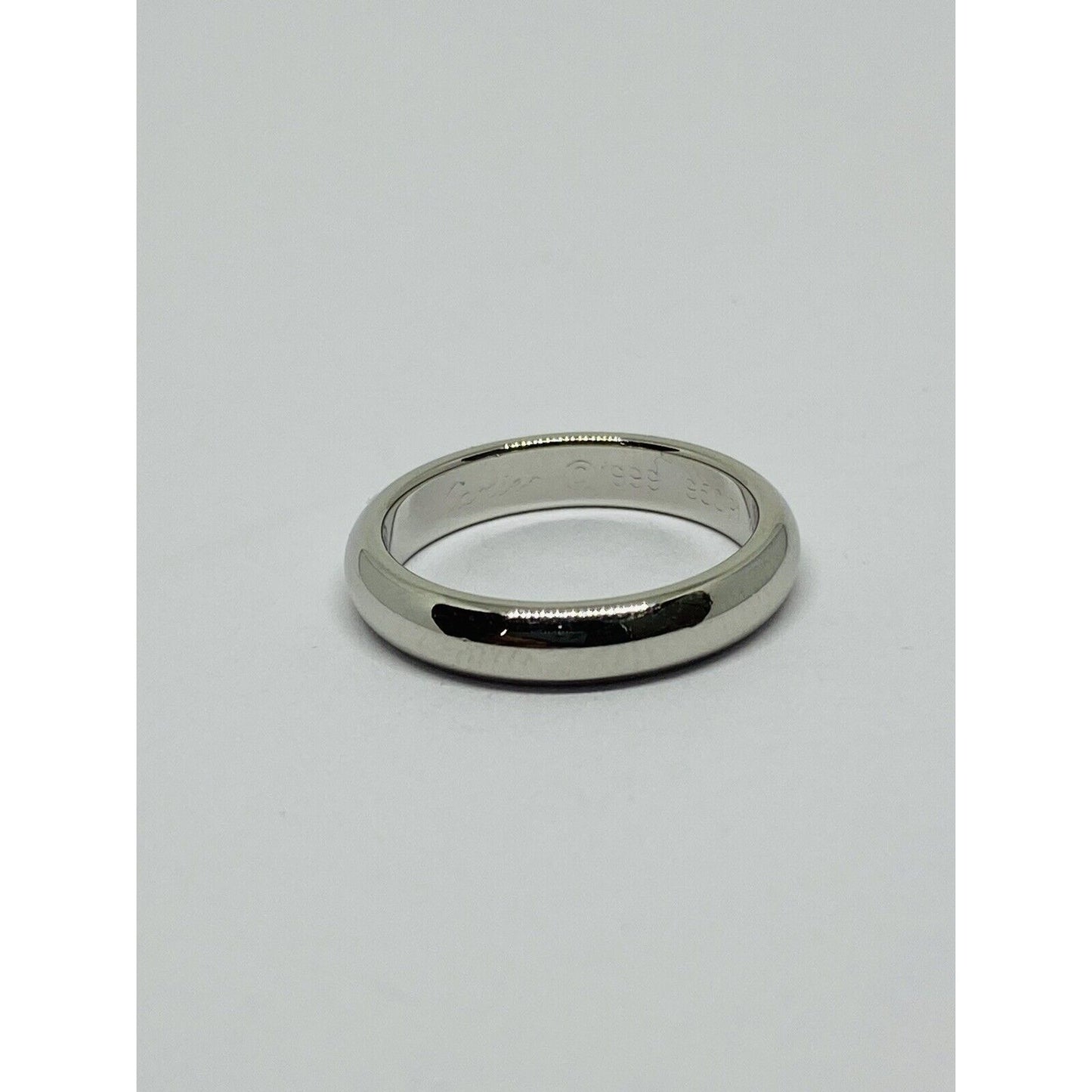 Cartier Platinum 3mm Wide Dome Wedding Band Ring Size 48 US 4.5 MINT