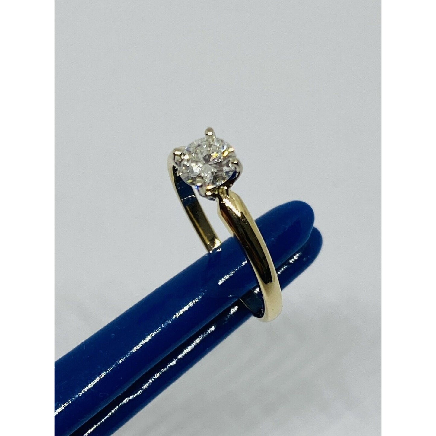 14K YG 0.54CT ROUND DIAMOND SOLITAIRE ENGAGEMENT RING i1- i color *GIA CERT*