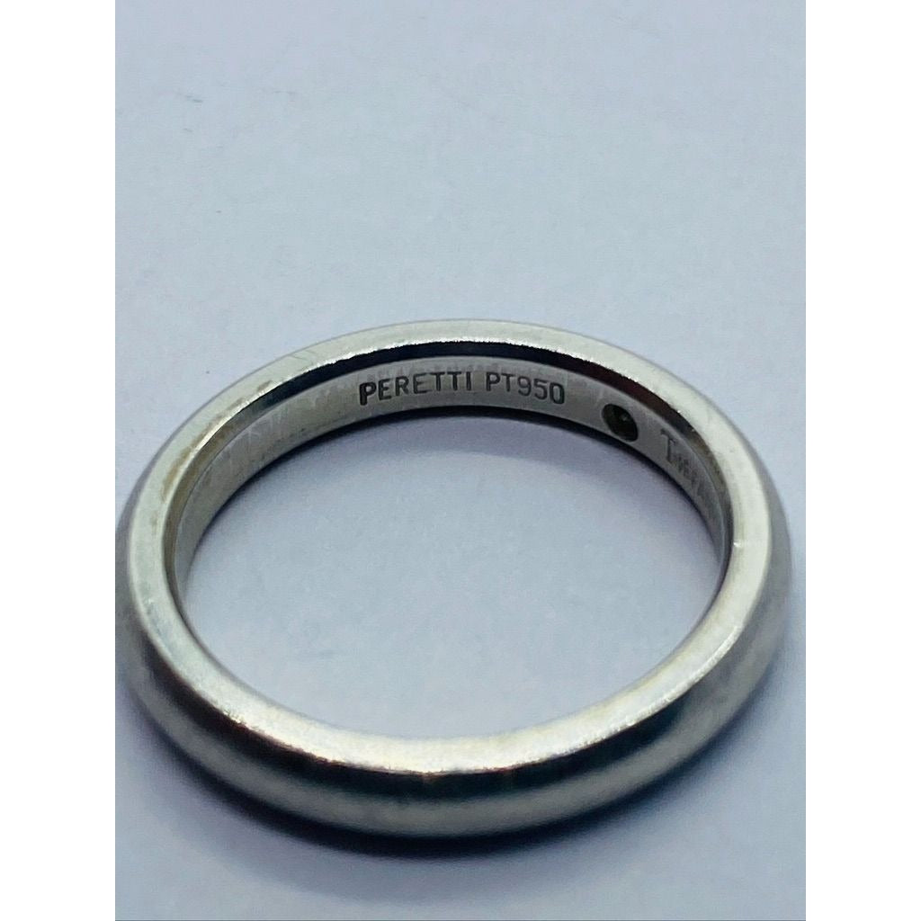 Tiffany & Co Elsa Peretti Platinum Diamond Band Ring Size 4.25