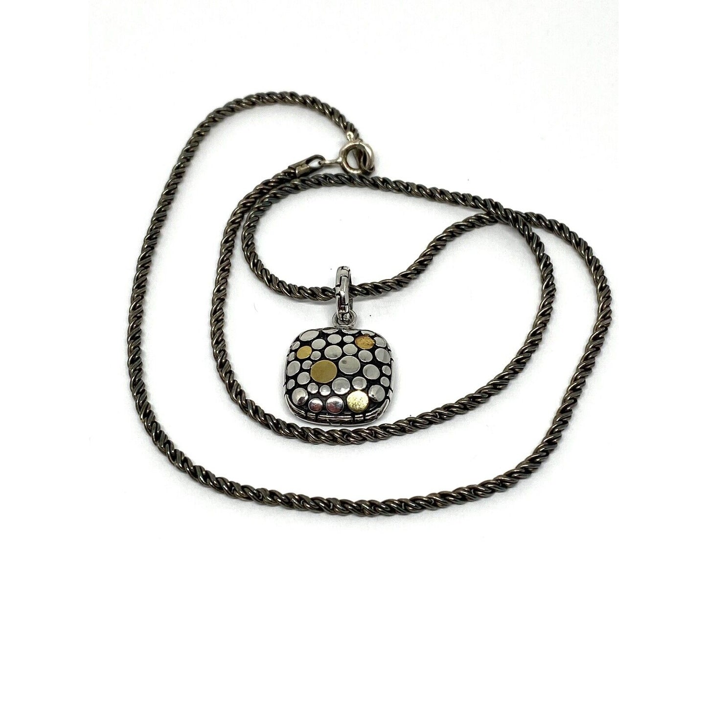 EFFY 18K Gold Sterling Silver Chain Pendant Necklace 14.4 Grams