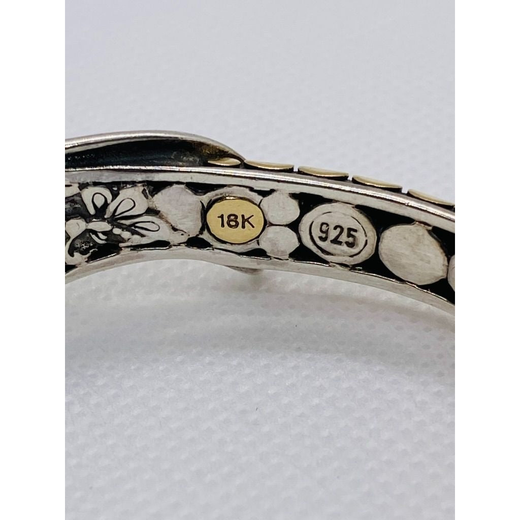 John Hardy Sterling Silver 18K 750 Yellow Gold Dot Bracelet 6.25"