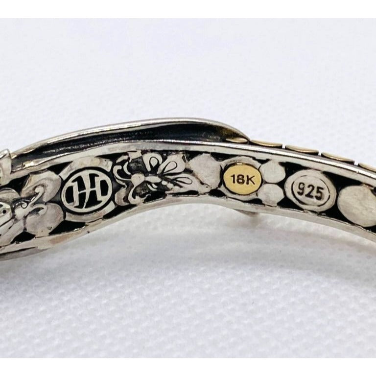 John Hardy Sterling Silver 18K 750 Yellow Gold Dot Bracelet 6.25"