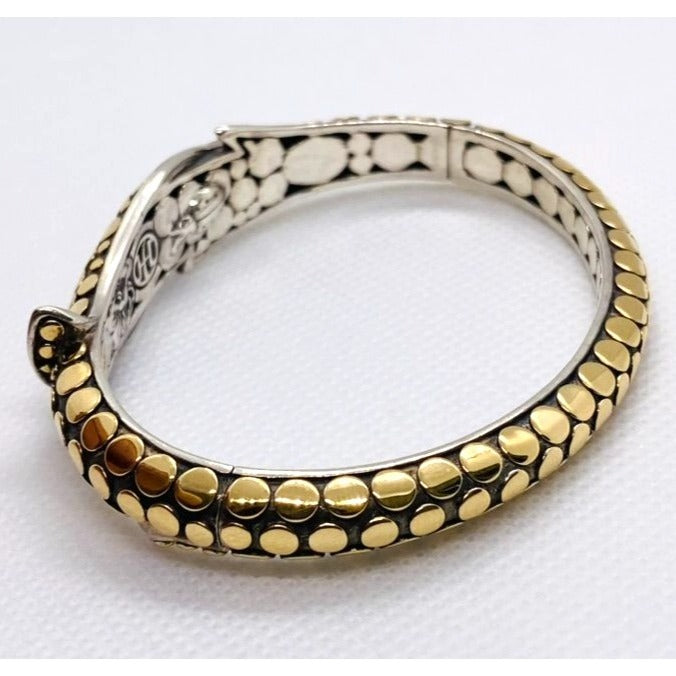 John Hardy Sterling Silver 18K 750 Yellow Gold Dot Bracelet 6.25"