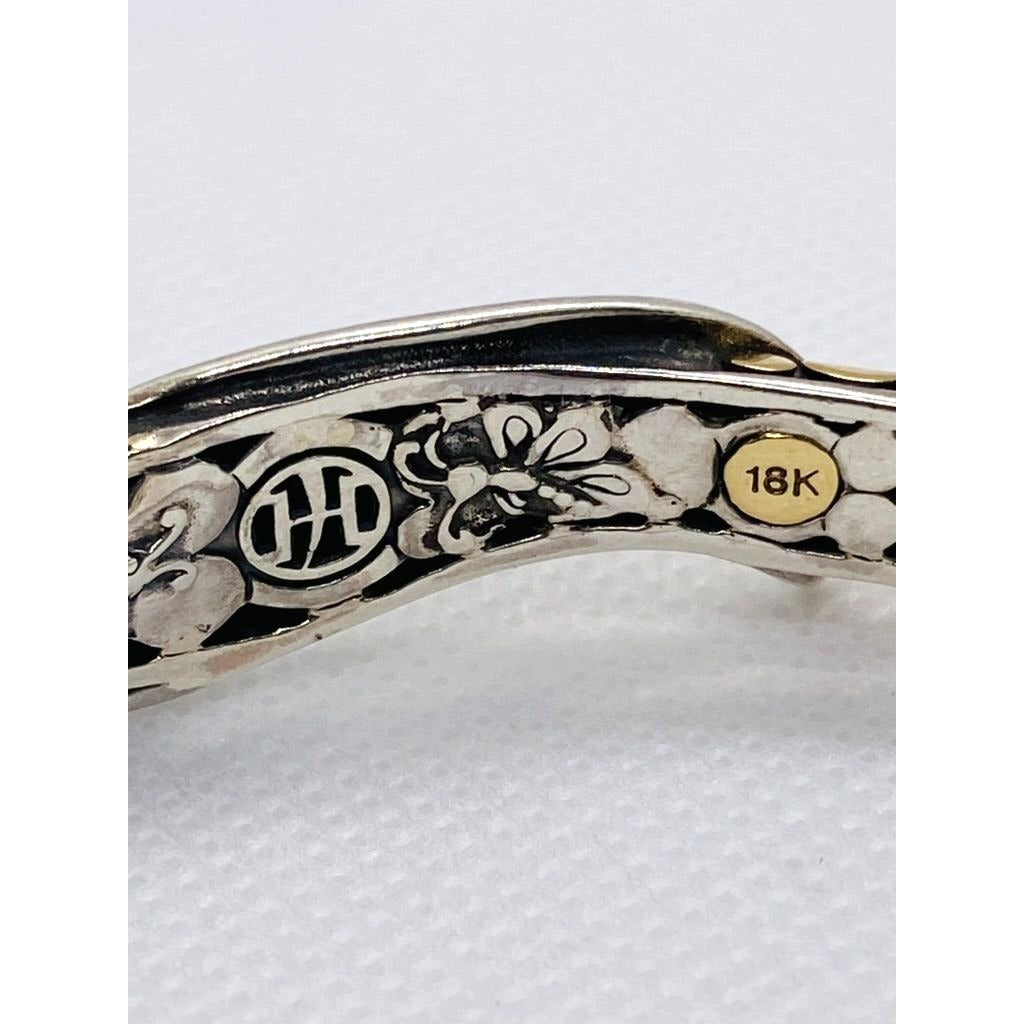 John Hardy Sterling Silver 18K 750 Yellow Gold Dot Bracelet 6.25"
