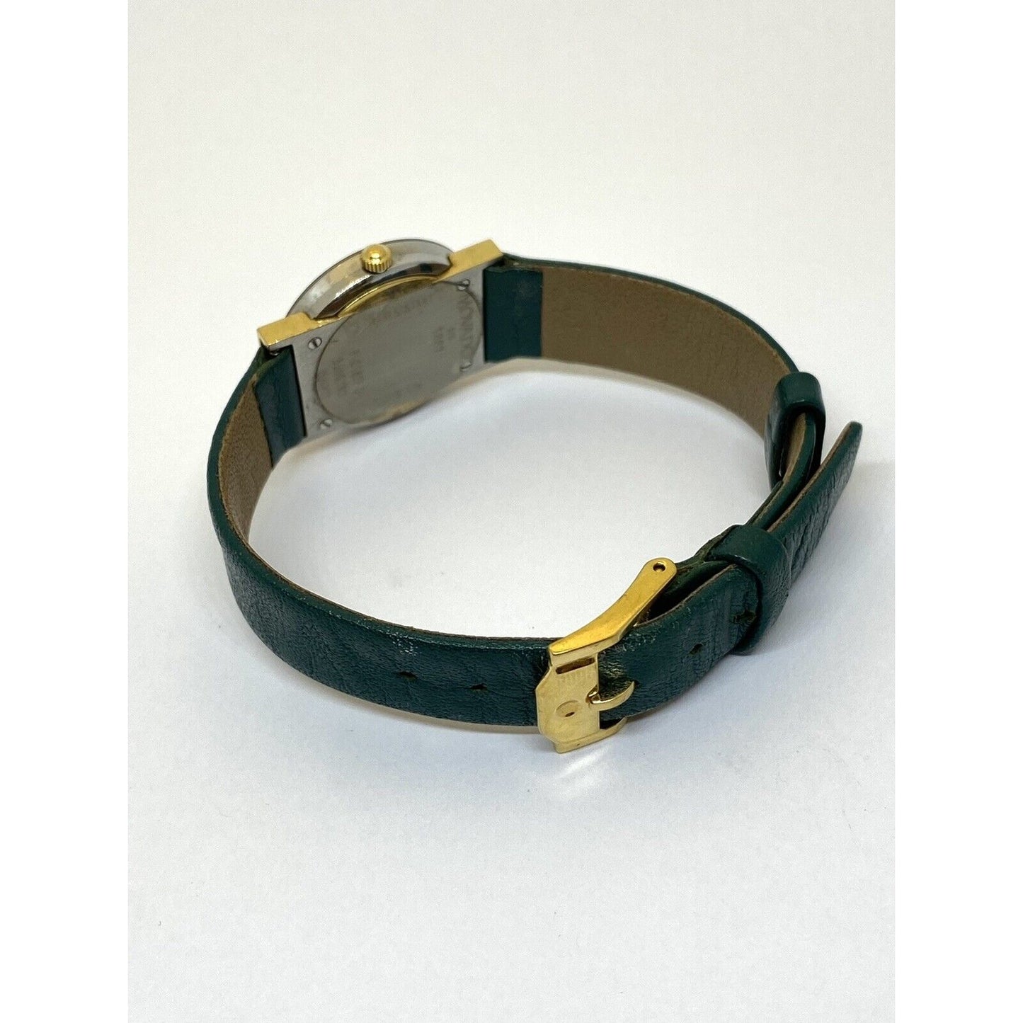 Movado Limited Edition Ladies Gold Tone Museum Green Dial Leather Strap In Box
