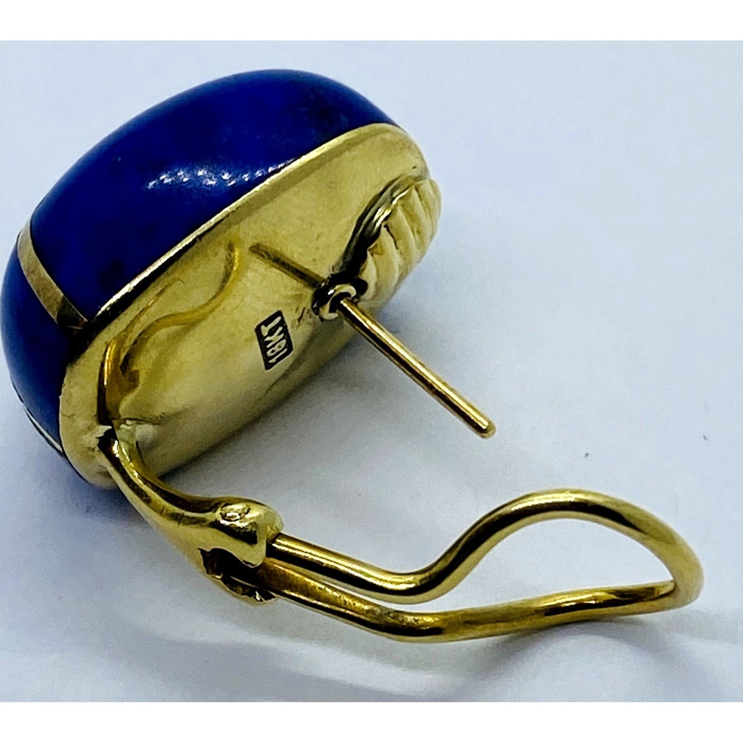 Tiffany & Co 18K Gold & Lapis Onyx Earrings by Angela Cummings