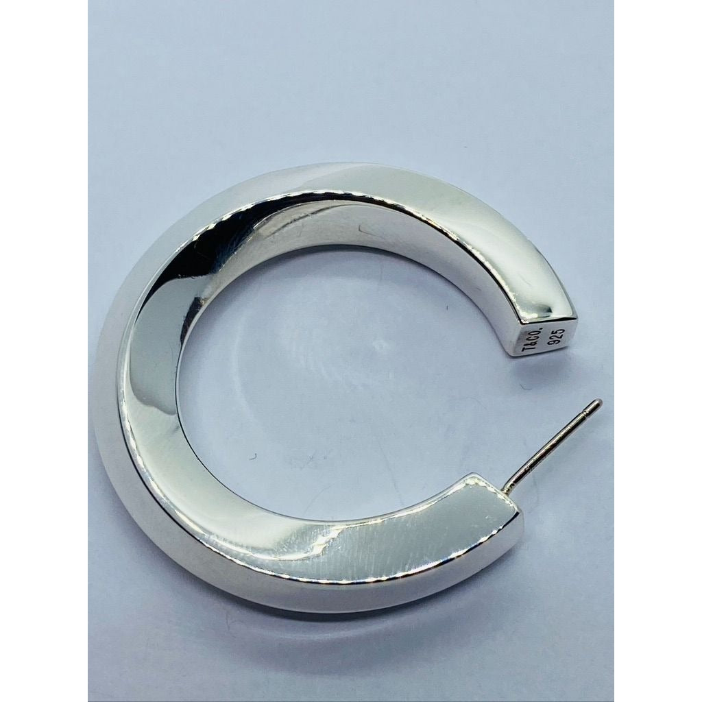 TIFFANY & CO 925 Sterling Silver LARGE Twist Hoop Earrings 36mm