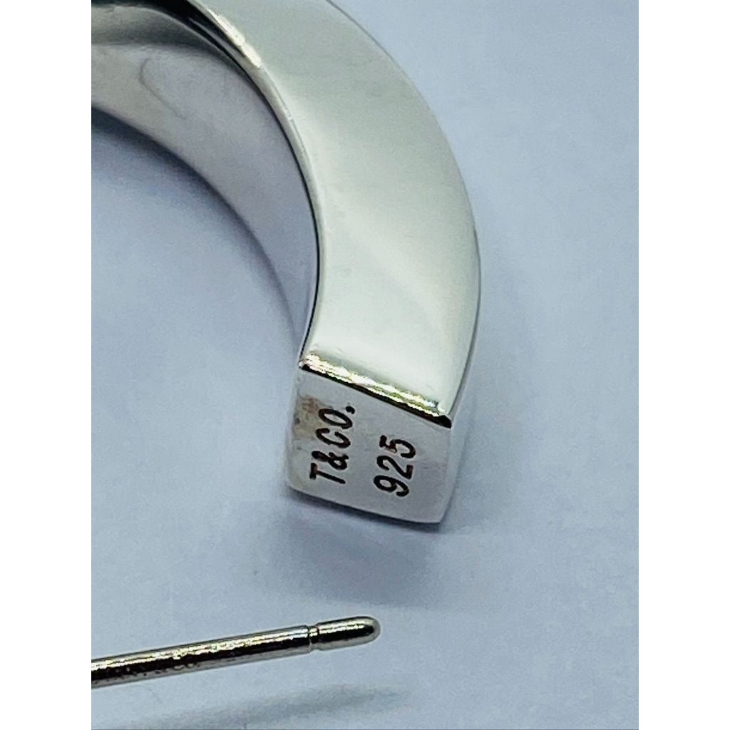 TIFFANY & CO 925 Sterling Silver LARGE Twist Hoop Earrings 36mm