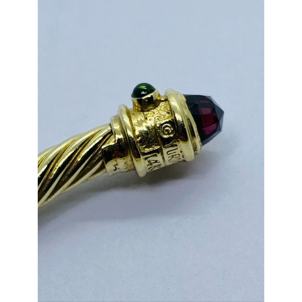 David Yurman Renaissance14K With Red and Green Stones 16.7g Bracelet