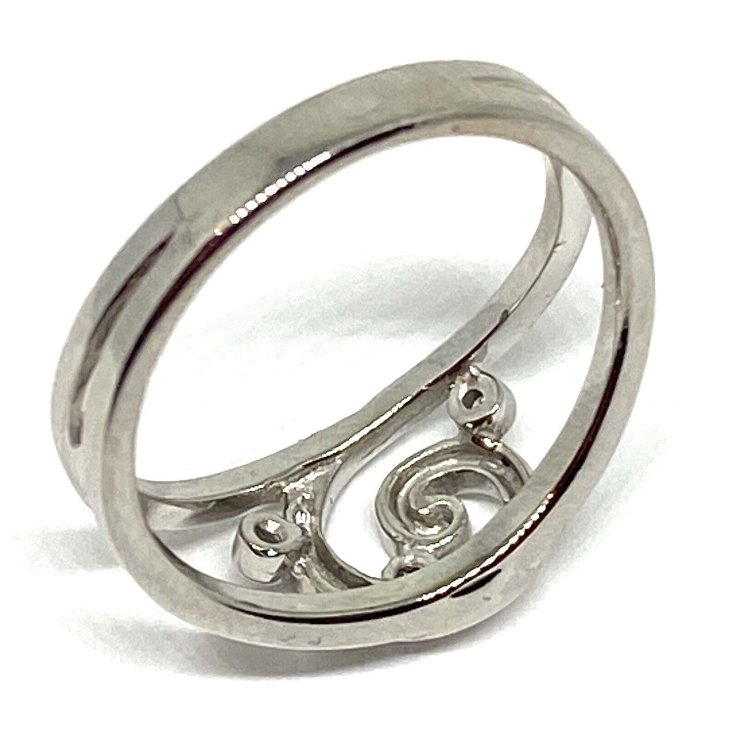 Rare Caharel 0.03ct Diamond 18K Gold Swirl Design Ring