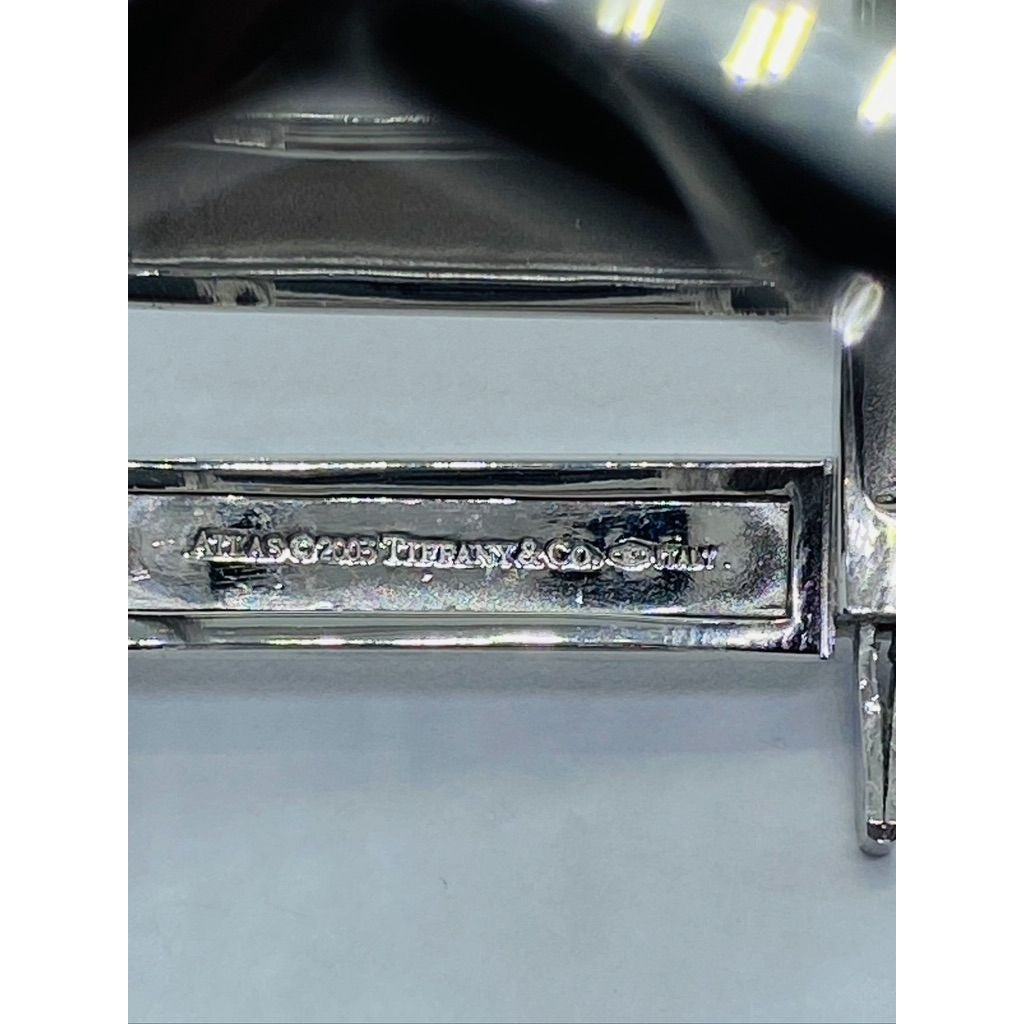 TIFFANY & CO Atlas 18K White Gold Wide Bangle Bracelet 79.4 grams 6.5" 30 mm