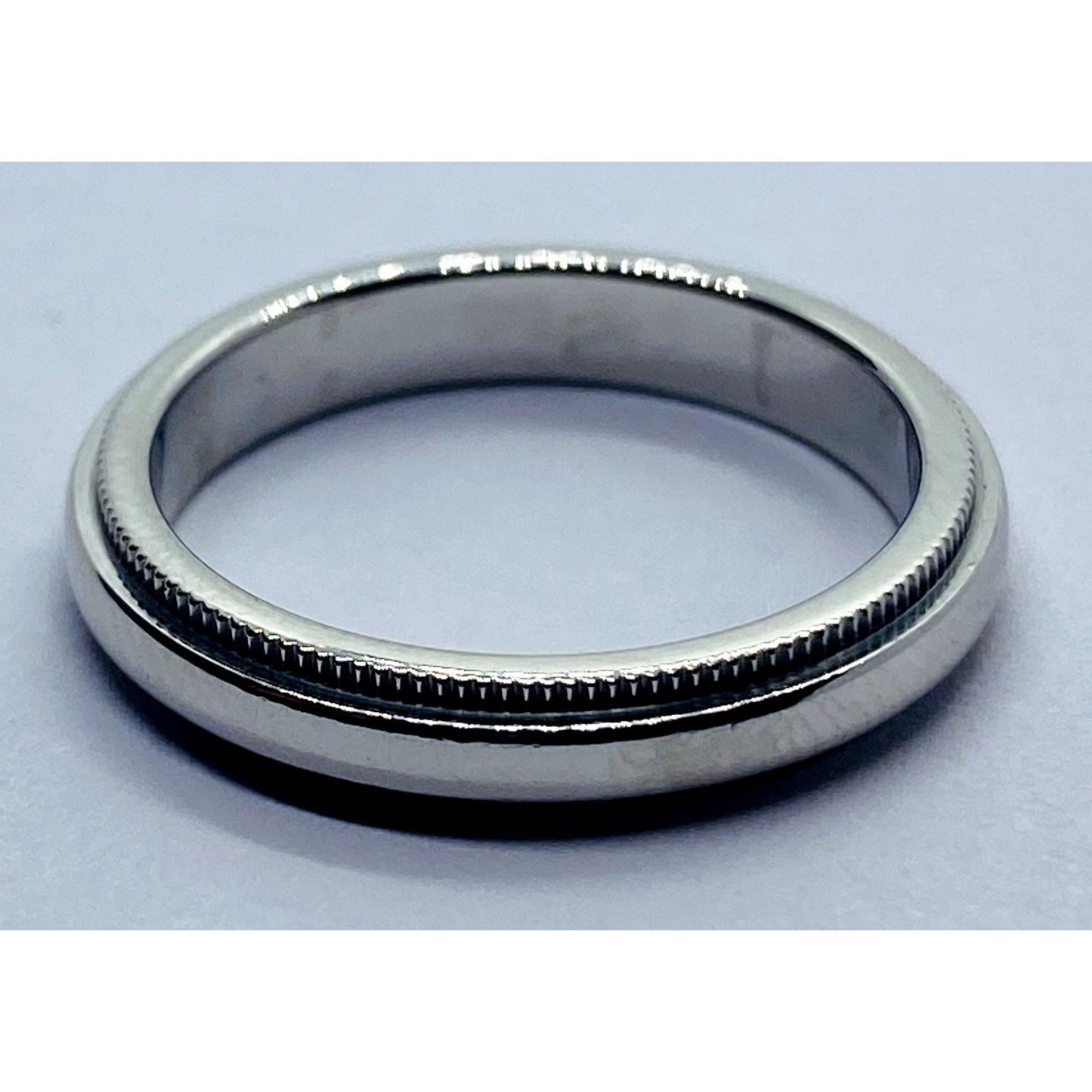 TIFFANY & CO PLATINUM 950 Double MILGRAIN WEDDING BAND 3MM SIZE 4.75
