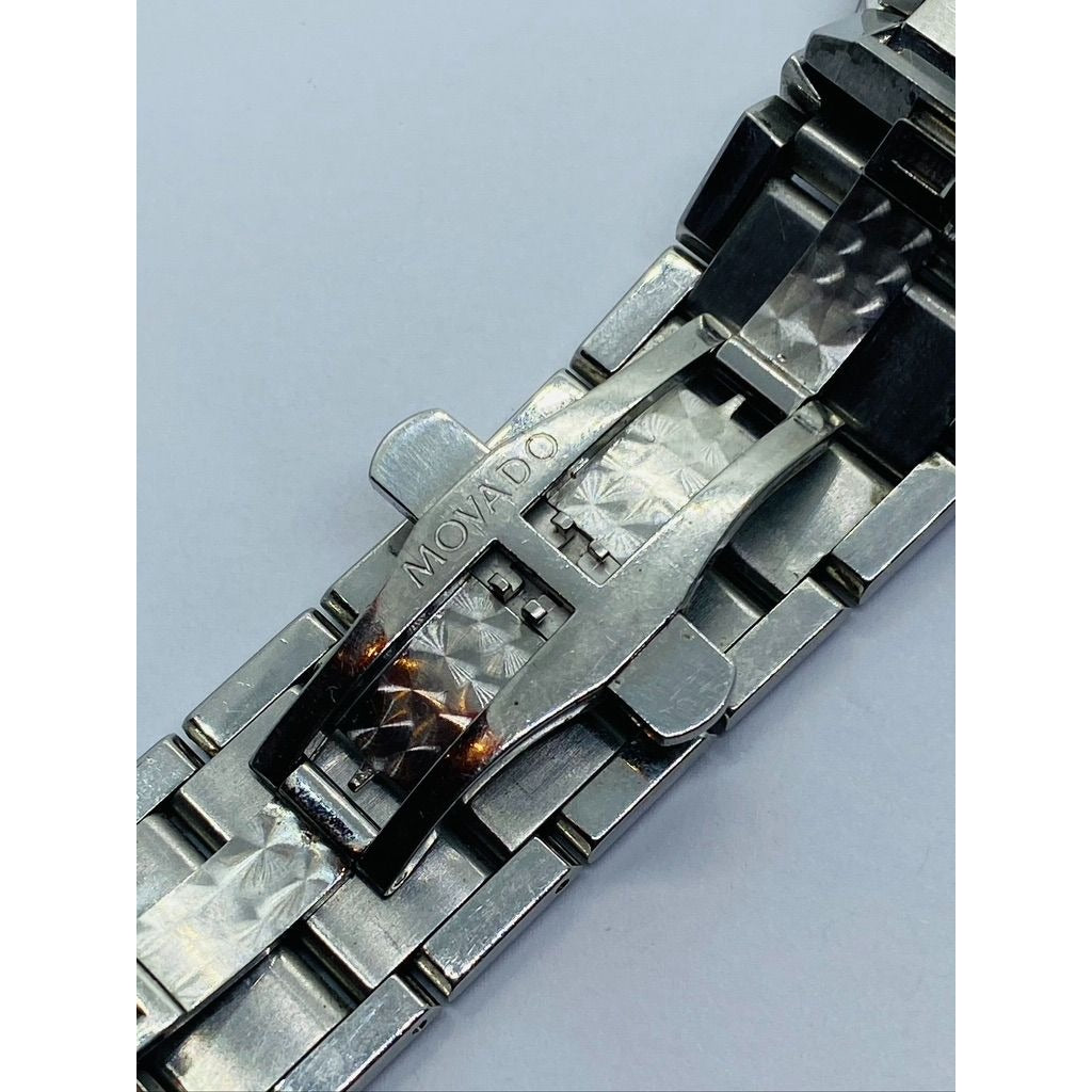 Movado Sapphire Silver Mirror Museum Dial Swiss Men's 84 G! 2896 READ!!!