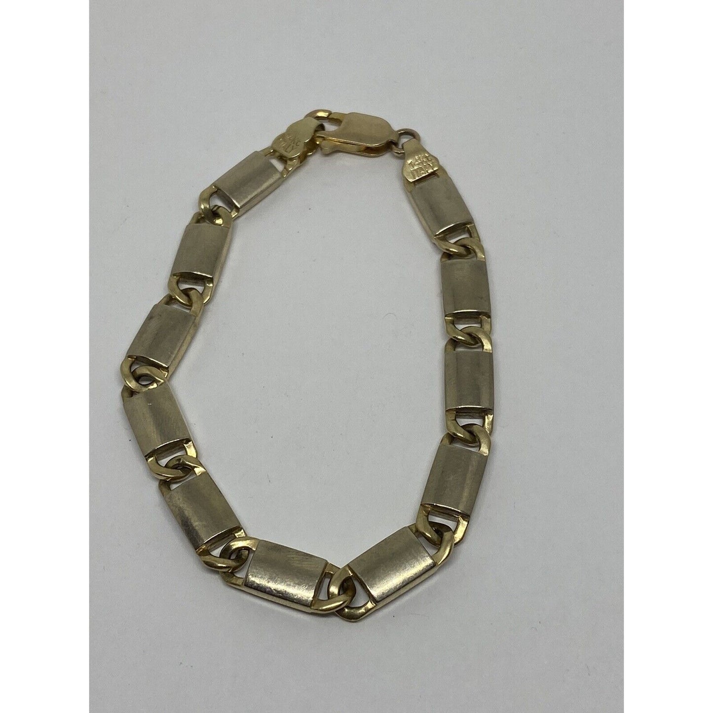 14k Two-tone Polished Gold Fancy Link Bracelet 8 inch” Links 19mm Wide 3mm Thick