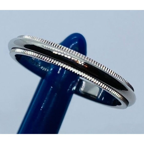 Tiffany & Co Platinum 3mm Double Milgrain band ring 6.1 grams - Size 9