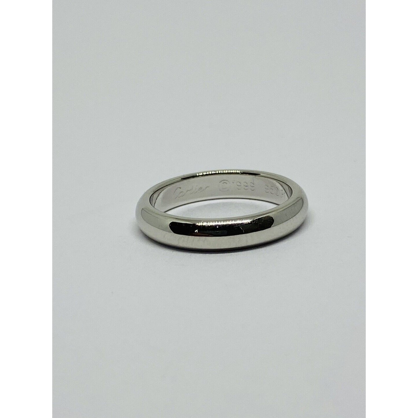 Cartier Platinum 3mm Wide Dome Wedding Band Ring Size 48 US 4.5 MINT