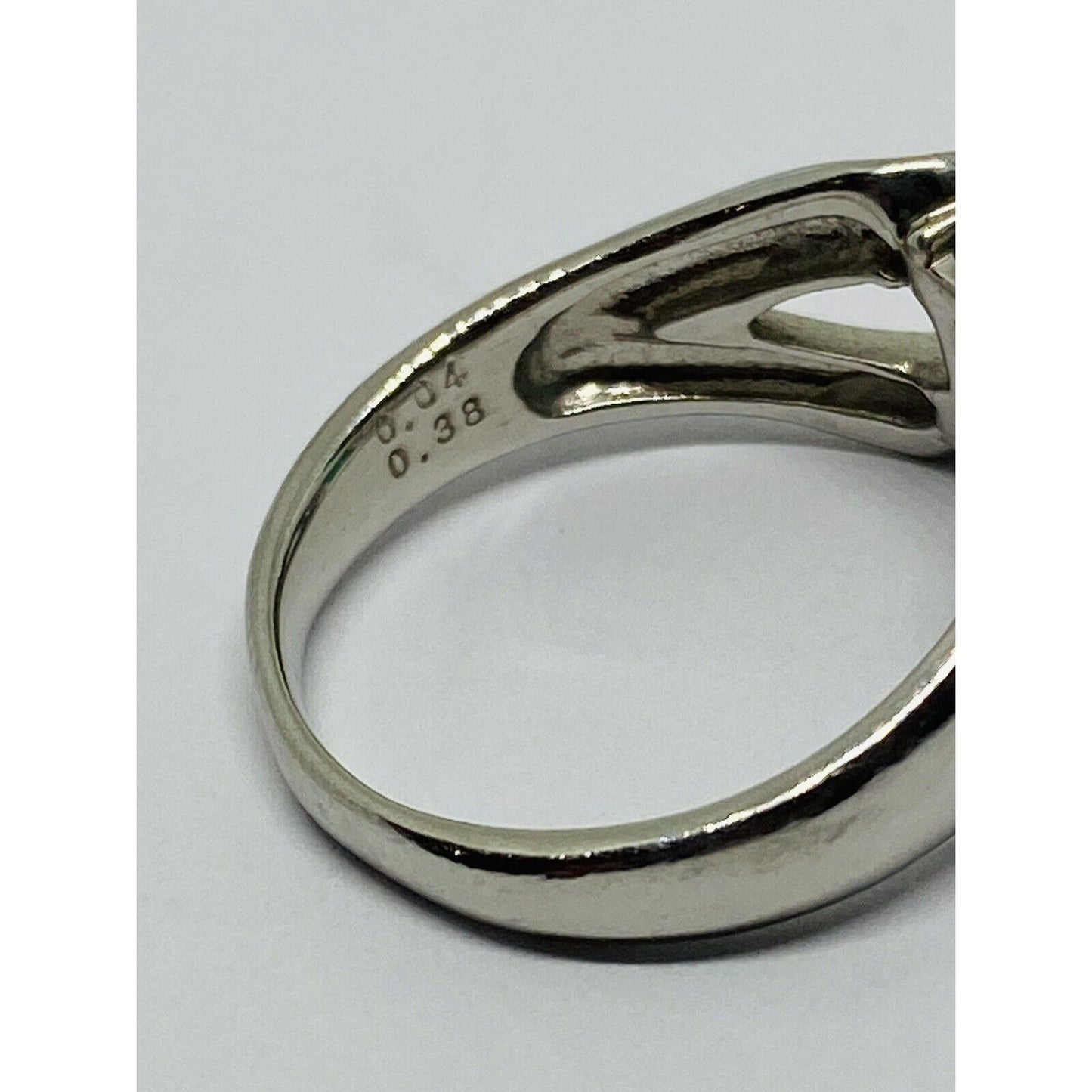 Platinum 900 Emerald And Diamond Ring .38 ct emerald Size 7.25 6.8 Grams