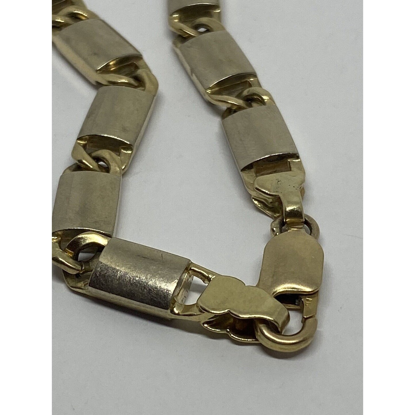 14k Two-tone Polished Gold Fancy Link Bracelet 8 inch” Links 19mm Wide 3mm Thick