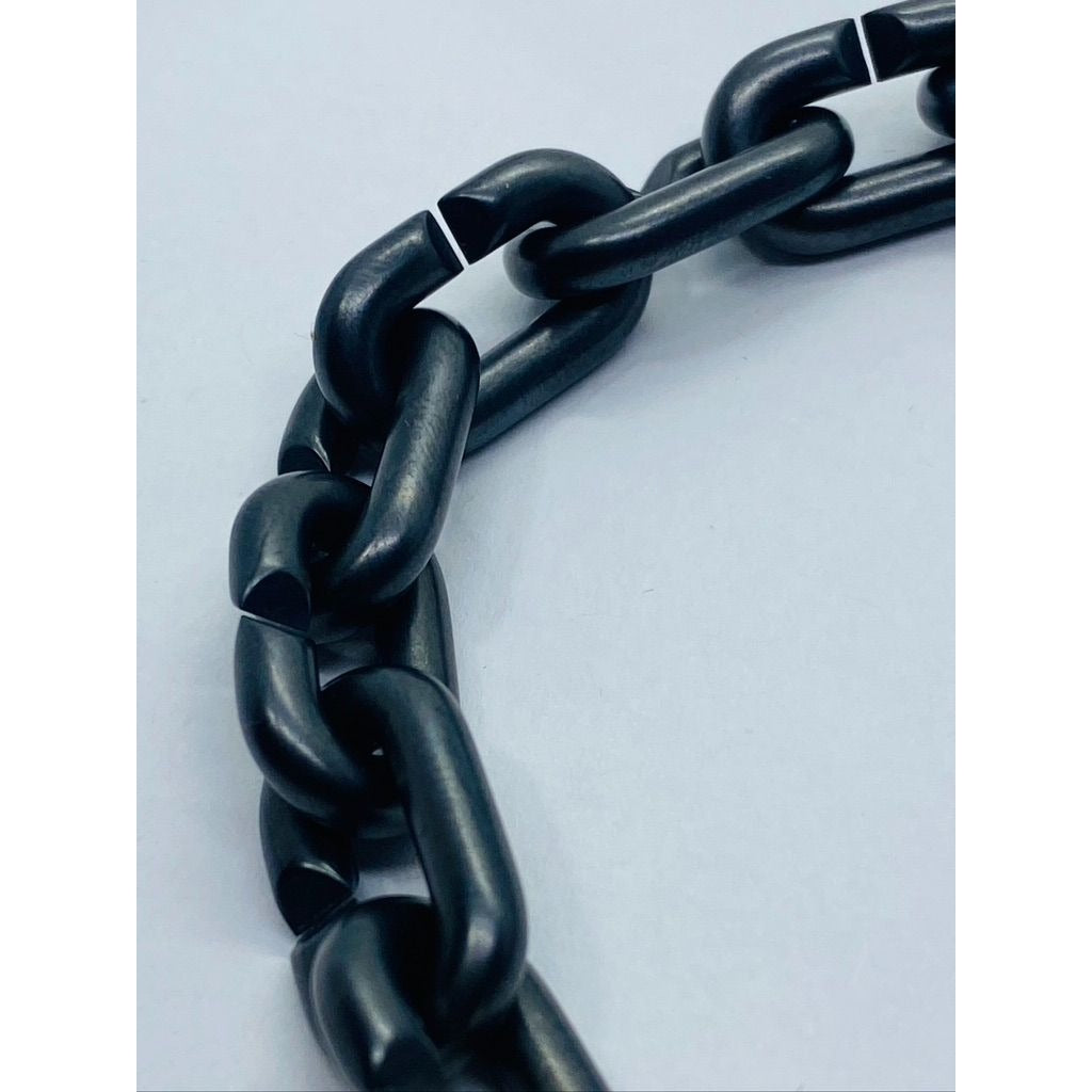 David Yurman Sterling Silver 925Chain Links Bracelet with Black Titanium 8.5"