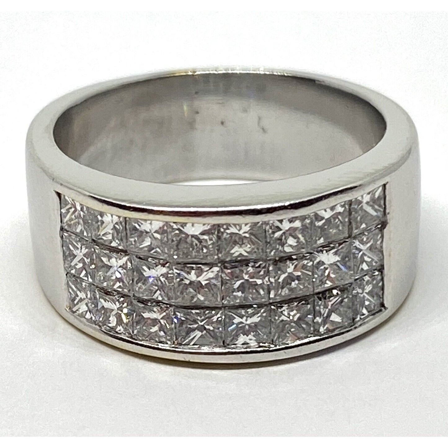 Designer Signed KOBI 2.4CT VS H Princess Cut Diamond 8.5MM 18k Gold Band Ring 7