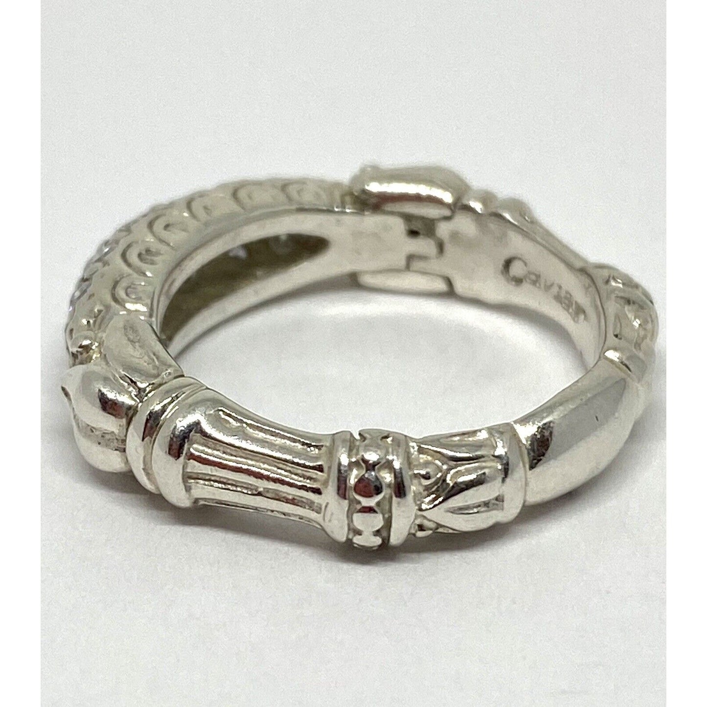 Rare Lagos Caviar Arcadian Silver 925 18K Gold DIAMOND Ring Size 6.75 $3250 MINT