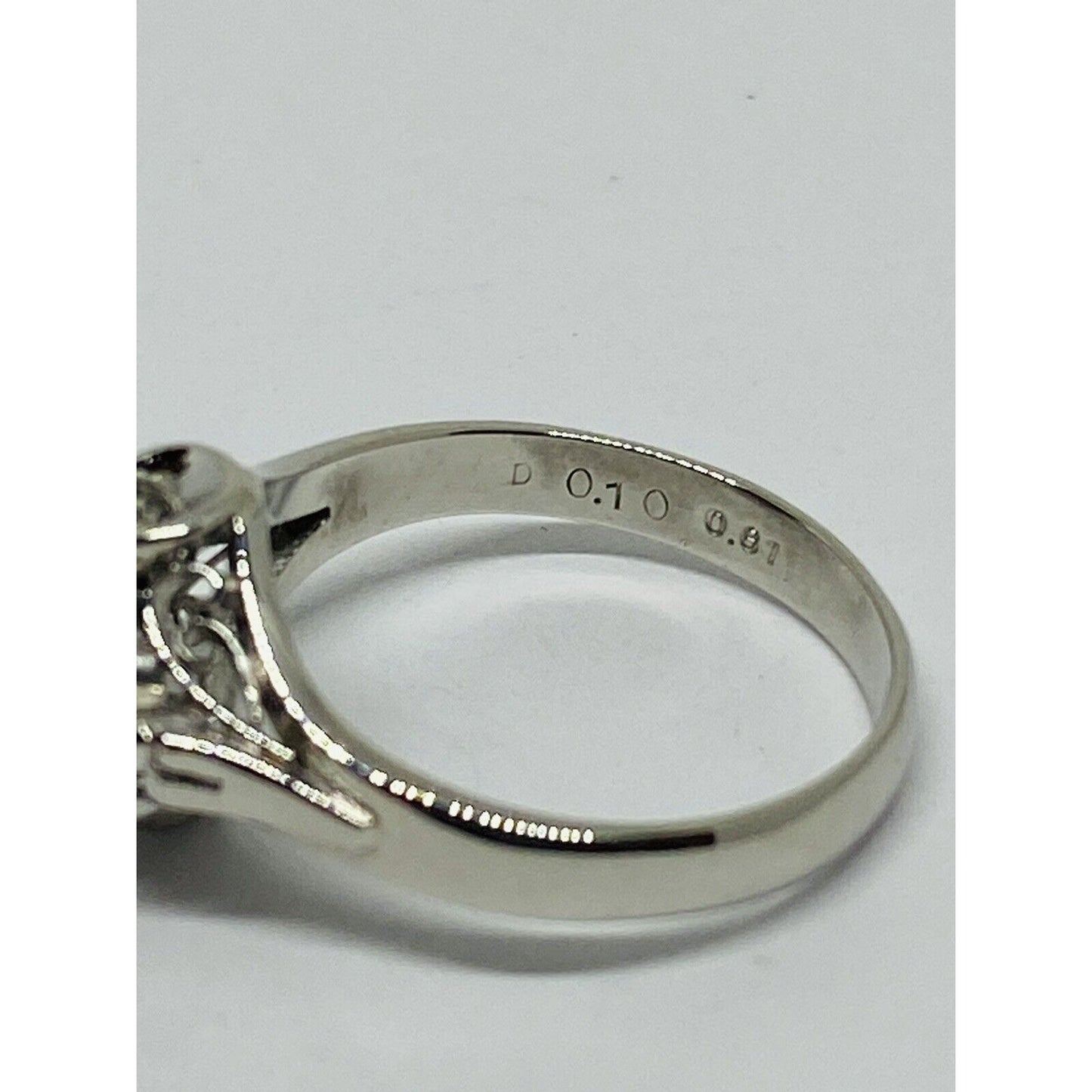 Platinum 900 Blue Sapphire Diamond Ring Size 5 .91 ctw