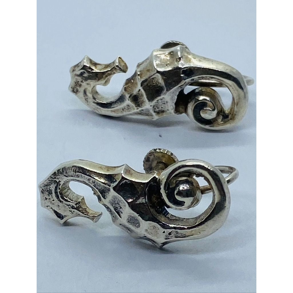 Rare Tiffany & Co Sterling Silver 925 Seahorse Earrings 24MM