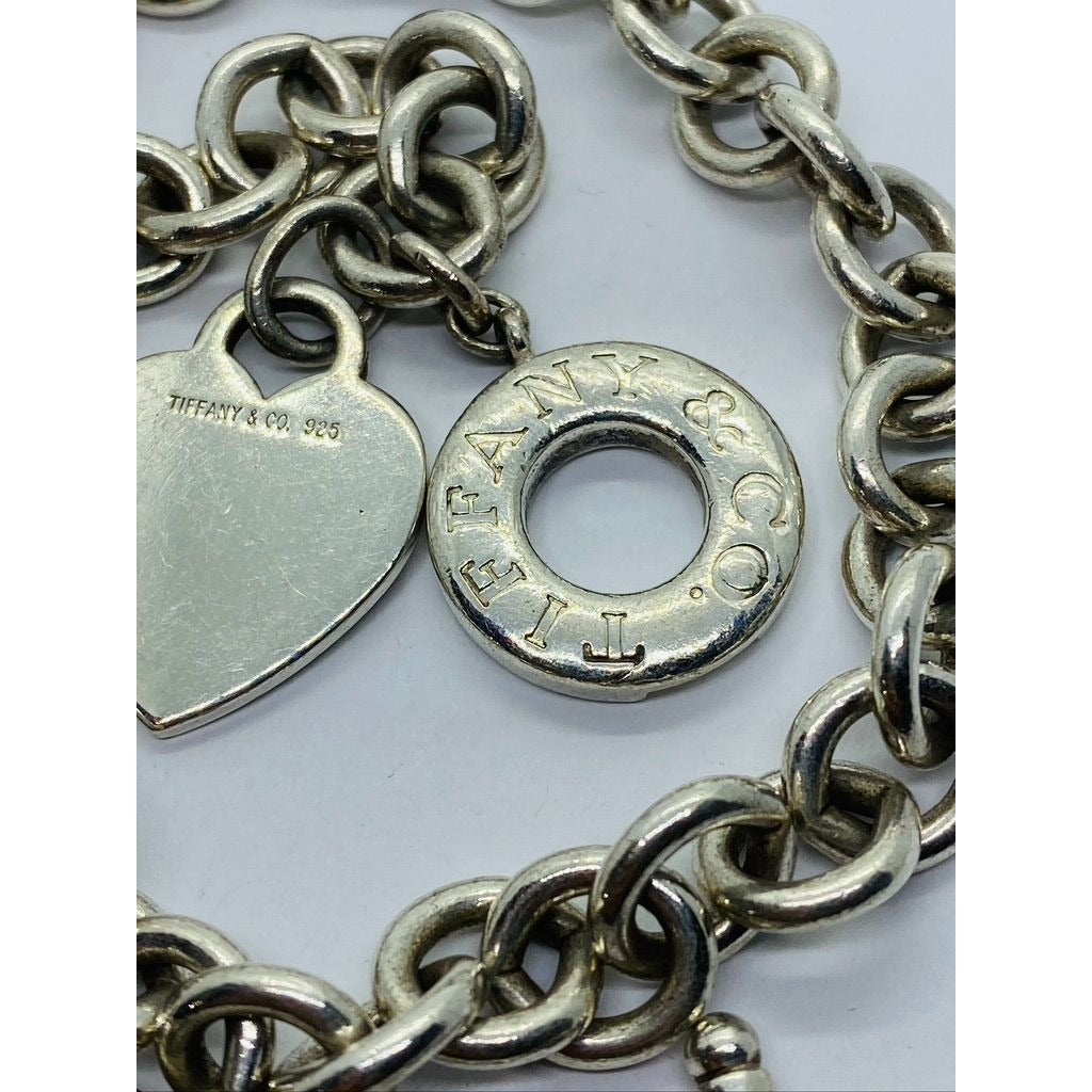 Tiffany & Co Sterling Silver Toggle Heart Tag Blank Heart Necklace 15.75"