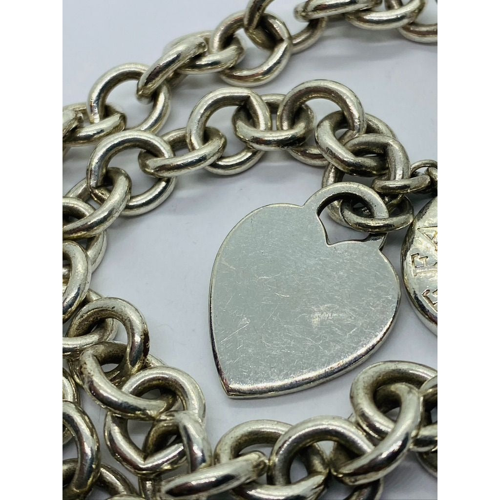 Tiffany & Co Sterling Silver Toggle Heart Tag Blank Heart Necklace 15.75"