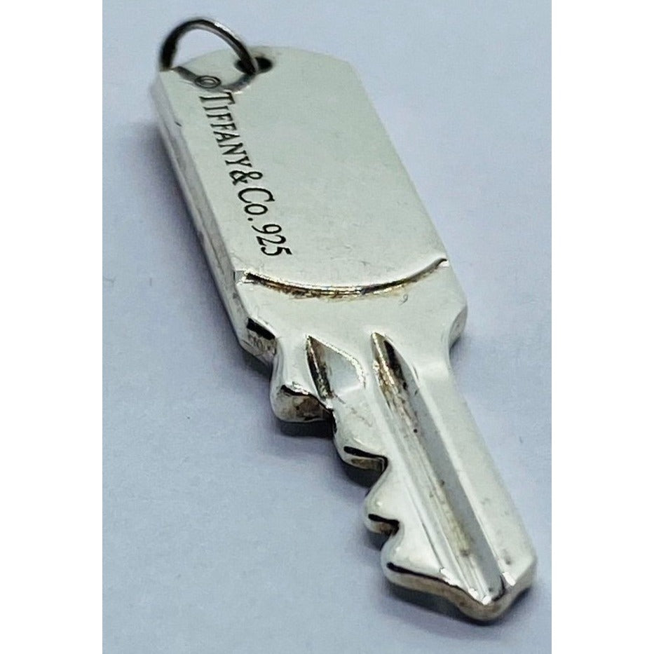 Tiffany & Co 727 Fith Ave Key Pendant Charm Sterling Silver 925
