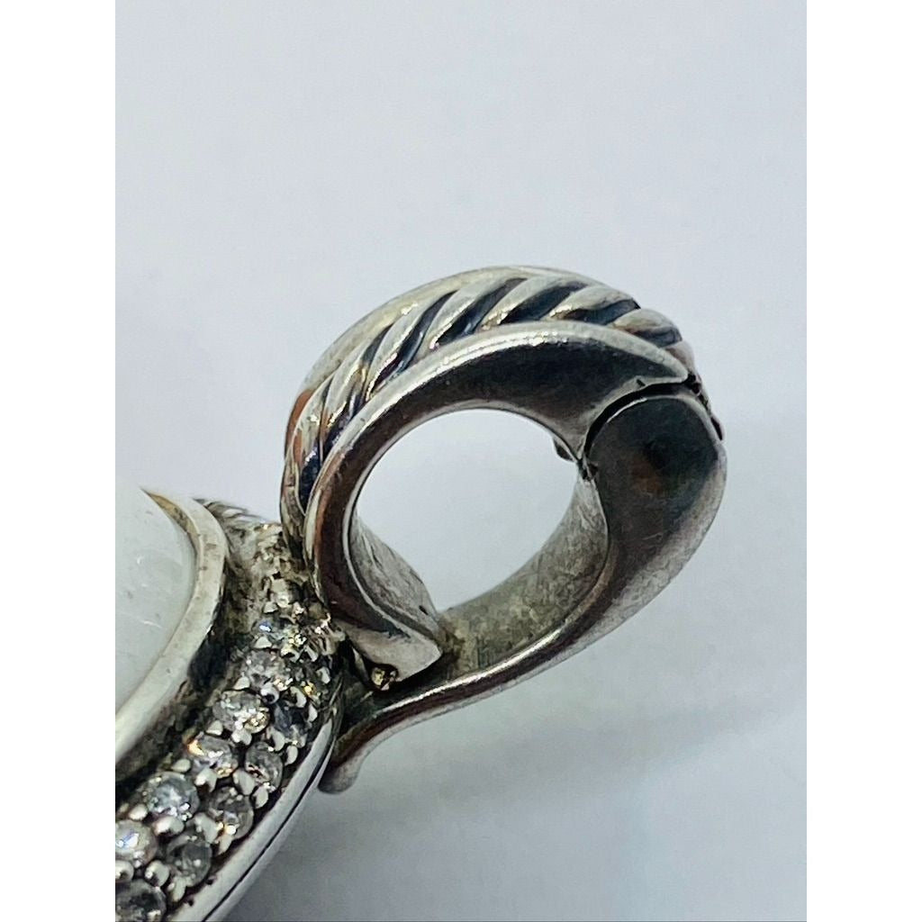 David Yurman White Agate Diamond Enhancer 39mm