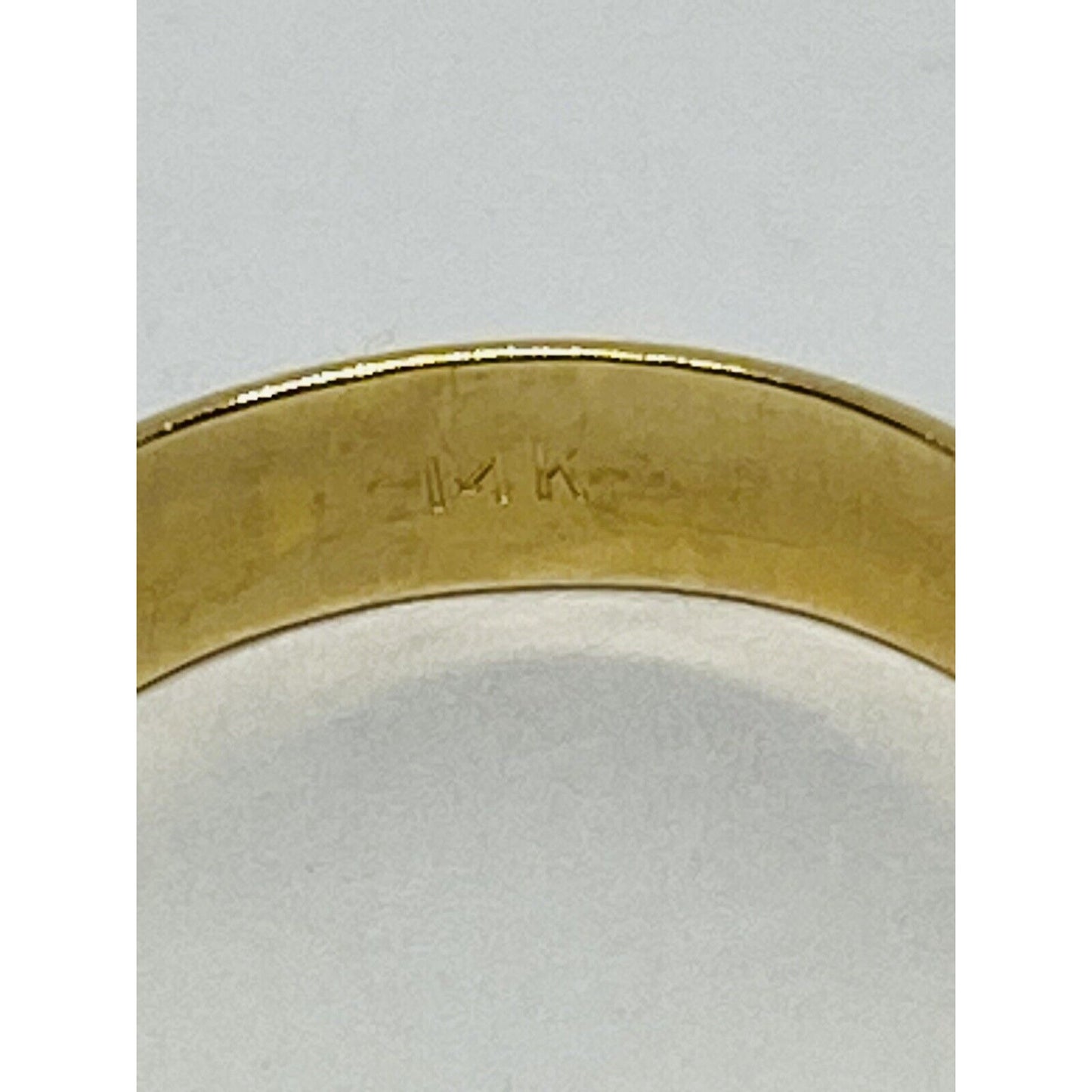 14k yellow gold wedding band Grams ring size 9, 4.5MM WIDE. Confort Fit