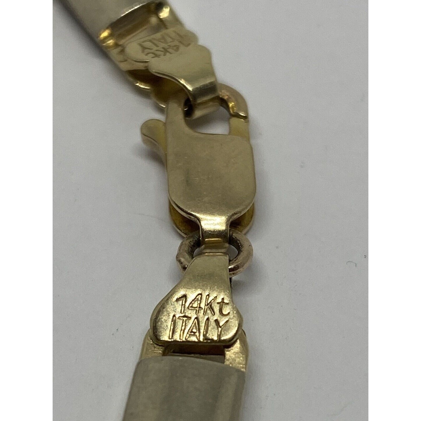 14k Two-tone Polished Gold Fancy Link Bracelet 8 inch” Links 19mm Wide 3mm Thick