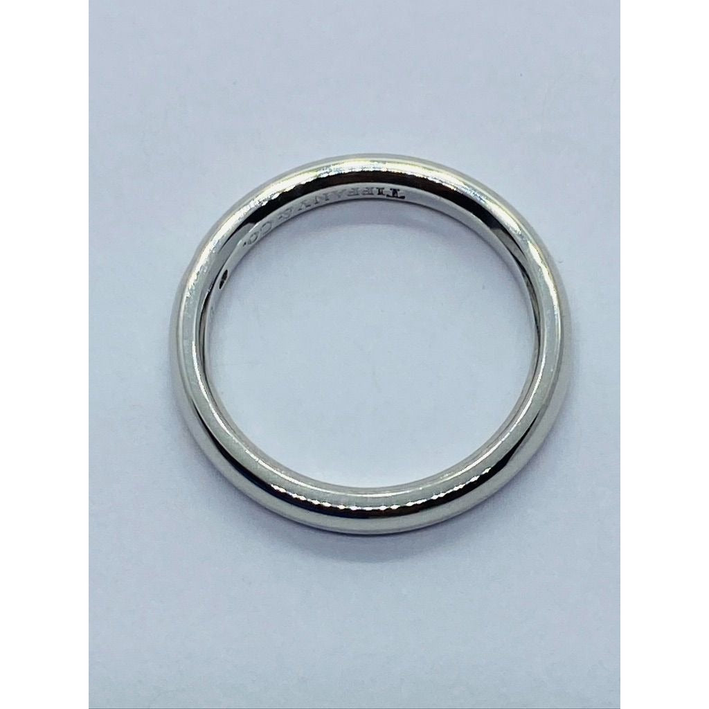 Tiffany & Co Elsa Peretti Platinum Band Ring With A Round Diamond Size 5