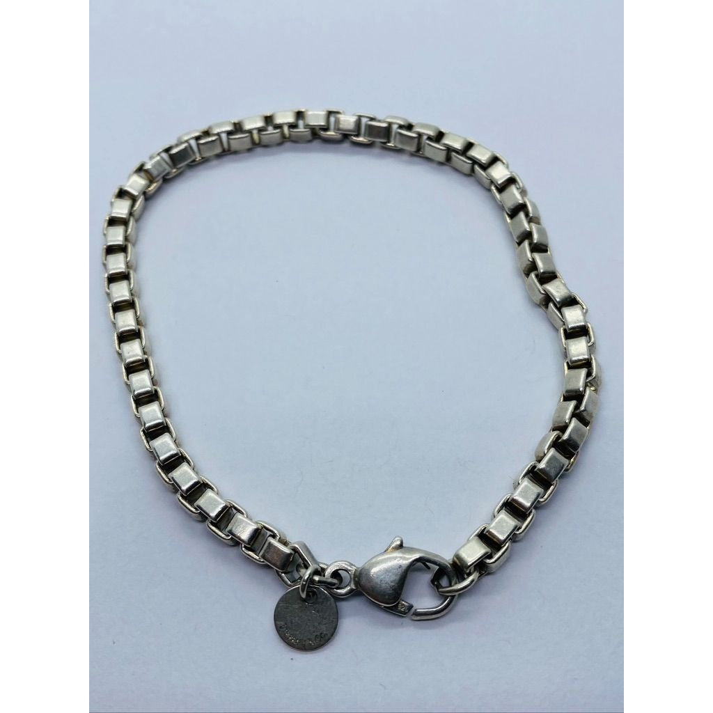 Authentic Tiffany & Co Sterling Silver 925 Venetian Box Link Bracelet