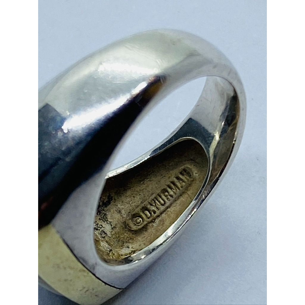David Yurman18K Sterling Silver Carved Mother Of Pearl Ring Size 6